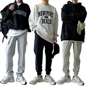 남자 가을 트레이닝 바지 남성 빅사이즈 일자 와이드 조거 팬츠 츄리닝 운동복 카고
