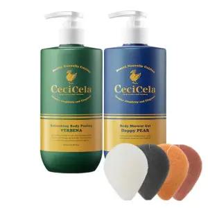 쎄씨쎌라 바디필링 500ml+도피피어 바디샤워젤 500ml+곤약스펀지4개