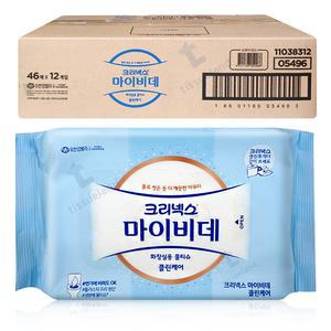 크리넥스 마이비데 리필형 46매X12팩 (1박스) 화장실 물티슈