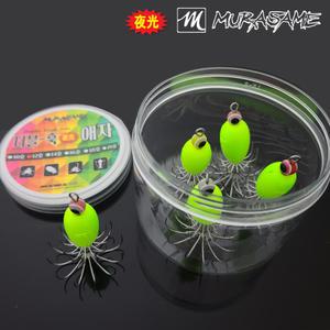 무라사메 더블훅 항아리 애자(5개입)/야광봉돌/에기바늘/주꾸미/갑오징어/야광애자