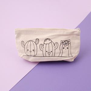 그리기 파우치 선인장 꾸미기 캔버스천 도안 밑그림