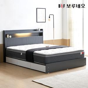 앳홈 스팅 템바보드 LED 서랍형 침대 Q-쟈가드독립40T매트리스