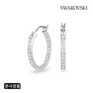 [스와로브스키/본사정품] Sommeret 로듐 후프 귀걸이 5616262