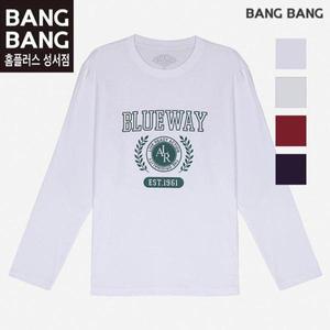 [뱅뱅]성서 HC04 공용 레터링 나염 긴팔티 봄 남녀공용 가슴포인트레터링 얇은 긴 (S13974564)