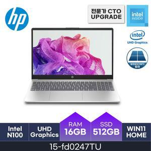 HMC HP 가성비 노트북 15-fd0247TU / (RAM 16GB / NVMe 512GB / WIN11s) / 인텔 N100 / 250nit