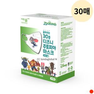 어린숨 엣지 주토피아 새부리형 마스크 중형 30매