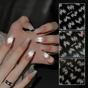 네일아트 어두워 짐의 반전매력 반사 라인 스티커 3종-WF7AF20