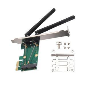 무선 카드 WiFi 미니 소형 PCIE ExpressPCIE 어댑터2개 안테나 포함 PC용 외부