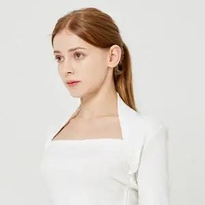 CLS10 홀터넥 양쪽 끈 롱스리브 화이트 (WFH49KF)