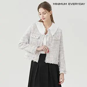 [롯데백화점]미니멈 [미니멈 에브리데이]노카라 진주 트위드 자켓 (EB1JK001D)