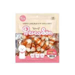 프리시즌 딩고껌 강아지간식 2.5 연어 25p/덴탈/반려견껌/칭찬/애견껌/댕댕이껌/치석/관리/애완견껌/영양