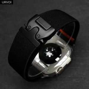 Apple Watch Ultra 2 1 시리즈 용 URVOI 밴드 10 9 8 7 6 5 iWatch 46 49mm 용 탄성 짠 나일론 스트랩 낙하산 버클 손목 밴드