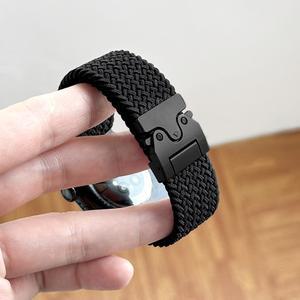 Apple watch 10 밴드 용 낙하산 버클 스트랩 46mm 44 45 42 40 41mm Ultra 2 49mm 브레이드 솔로 루프 iwatch Serie 9 SE 8 7 6 5
