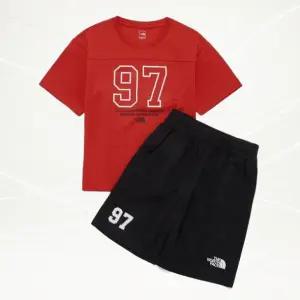노스페이스 브랜드관 노스페이스키즈 공식 NT7UR21U 키즈 1997 메쉬 크루 세트RED 1088819