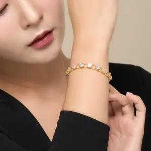 갤러리아 대한민국금거래소 큐빅써클 24K 순금 팔찌 11.25g + 18K 연결장식