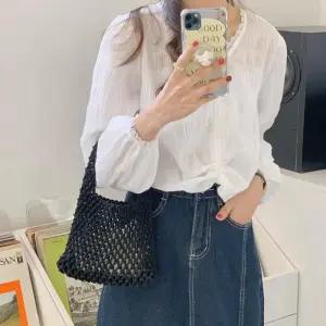간편 외출 니트 미니 토트백 손가방 K22033 블랙가방