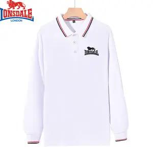 긴팔 카라 셔츠 티 폴로 가을 LONSDALE-남자 남성 긴 자수 하이 퀄리티 캐주얼 스포티 여름