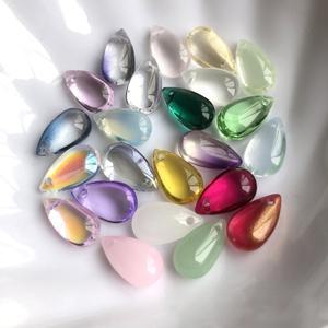 10PCS 15X8MM 눈물 크리스탈 유리 상단 드릴 된 펜 던 트 비즈 보석 만들기 DIY 귀걸이
