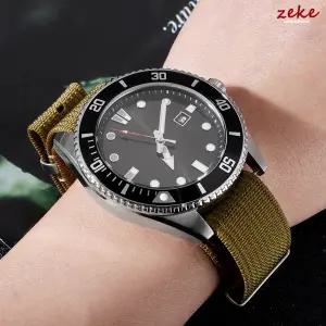 육군 녹색 나일론 시계줄 18mm 20mm 22mm 골지 나일론 시계 스트랩 남성용 손목 밴드 오메가 밀리터리 스포