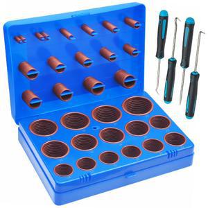Langina 396PCS 30사이즈 바이톤 오링 키트, 미터법 구색, 유압, 자동차, 엔진 및 배관용 FKM 씰 키트