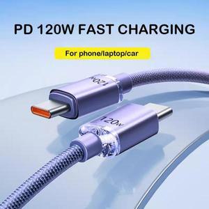 USB A 또는 C to USB C 케이블 PD 120W 6A 고속 충전 케이블 (샤오미 14 13 12 포코 리얼미 고속 충전기용)