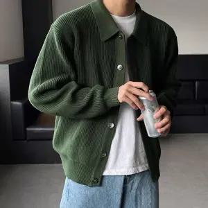 남성 데일리 하찌 니트 카라넥 가디건 자켓 IS-JK18