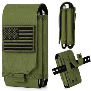Bvya 대형 Tactical Molle 듀얼 폰 홀스터 파우치 벨트 휴대용 더블 케이스 커버 아이폰 16 프로 맥스/16