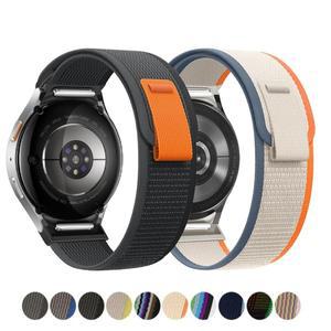 갤럭시 시계 7 FE 6 5 프로 4 클래식 44mm 손목 용 밴드 간격 없음 나일론 트레일 코레아 팔찌 스트랩