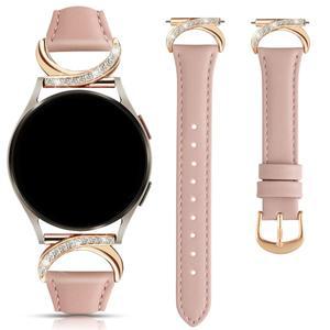 Samsung Galaxy Watch 7/6/5/4와 호환되는 가죽 스트랩 클래식 40/42/44/43/45/46/47mm 여성용 세련된 20mm