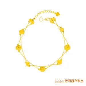 [추석특집 12만원 SALE] 엠브로 24K 순금 듀엘 볼륨 팔찌 + 로프체인 팔찌