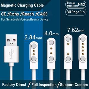 스마트 워치 마그네틱 USB 도크 충전기, 2 핀 4 충전 케이블 전원 어댑터, 어린이 스마트워치 착즙기 미용