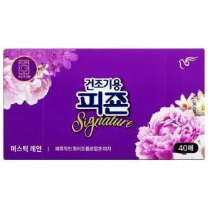 섬유유연제 섬유유연제 건조기용 미스틱 레인 40매 화이트플로럴과 피치