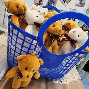 2컬러 곰 인형키링 열쇠고리 선물 별도매 제작 가방 키홀더 백팩 학교 재료 (WFK5Q1U)