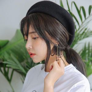 여성헌팅캡 화가 빵모자 여자모자 양모베레모