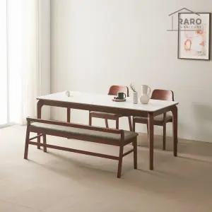 [/착불배송] 베르체 1900 포세린 통 세라믹 6인 식탁 세트 (식탁+의자2+벤치1)