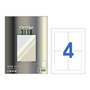 폼텍 LB3118 레이저광택라벨 4칸(99.1x140mm) 100매 /A4라벨지