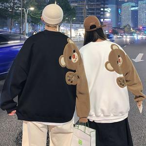 스타일아유 곰돌이 커플후드티 남녀공 캐릭터 오버핏 큐티 맨투맨 가을 겨울 TS3212