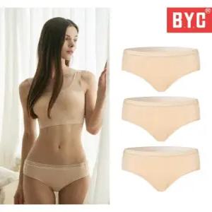 [BYC]BYC 여성 팬티 미디 면스판 60수 삼각팬티 3매