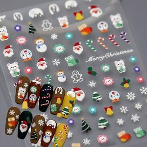 고품질 네일아트 크리스마스 귀여운 케릭터 엠보 스티커 20종 눈꽃파츠 크리스마스케릭터 (WFHTRC0)