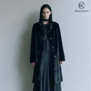 [하프클럽/초우즌]24FW 초우즌 faux밍크퍼 롱 코트