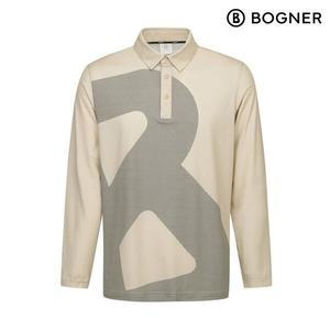 [보그너] 남성 빅 로고 카라 긴팔 티셔츠 BEIGE
