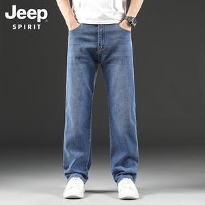 JEEP SPIRIT 남성 고급 청바지 여름 얇은 남성 루즈 캐주얼 청바지 28-42