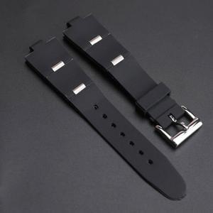 불가리 남성 여성 부드럽고 편안한 방수 시계 밴드 고무 22MM 24MM 접이식 블랙 먼지없는 실리콘 시계 스트랩