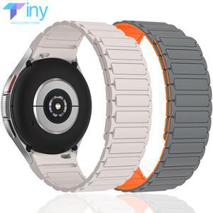 워치 6 5 4 용 실리콘 스트랩, 40mm 44mm 5Pro 45mm, 갭 없음, 마그네틱 밴드, 갤럭시 워치 6 4 용, 클래식 43mm 47mm 팔찌
