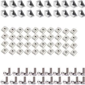 3030 알루미늄 프로파일 소켓 브래킷 세트 M6X12MM 슬롯 20 너트 코너 육각 20PCS 40PCS 커넥터 M6 시리즈