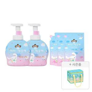 아이깨끗해×시나모롤 화이트릴리향 490ml, 2개+450ml, 3개+증정(시나모롤 보냉백 연두, 1개)