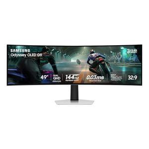 삼성 49인치 오디세이 OLED G9 (G91SD) 듀얼 QHD QD-OLED G-Sync 호환 커브드 게이밍 모니터, 144Hz, 0.03ms, AMD 프리싱크 프리미엄 프로, 인체공학적 스탠드, 3년 보증, LS49DG910SNXZA, 2024