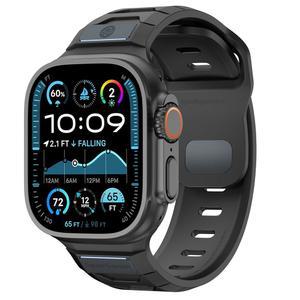 스퀴시스쿼시 가노이드 플루오로엘라스토머 시계 밴드, Apple Watch 울트라 2/1 SE 시리즈 10/9/8/7/6/5/4/3, iWatch 44/45/46/49MM용 FKM 고무 방수 스포츠 스트랩(미드나잇 웨일 블랙)과 호환됩니다