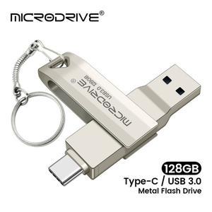 새로운 2 IN 1 Type-C 펜 드라이브 256GB usb 메모리 스틱 128GB 64gb Pendrive Usb 3.0 플래시 드라이브(