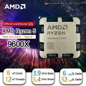AMD R5 9600X Ryzen 게임용 CPU 캐시 5.4GHz 6 코어 12 스레드 38MB 4NM TDP 소켓 새로운 프로세서